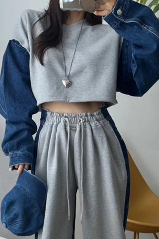 Onna Come Up 112030 - Custom Design grey with blue denim(top only)*