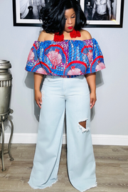 Salum 110114 - multi blue and red*