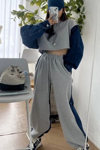 Onna Come Up 112030 - Custom Design grey with blue denim(top only)*