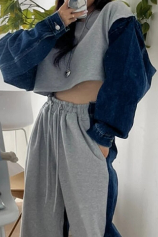 Onna Come Up 112030 - Custom Design grey with blue denim(top only)*
