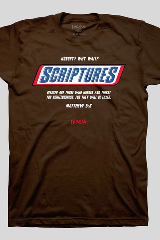 Scriptures t-shirt (like Snickers) 051212 - brown – 10 Hours of Fashion ...