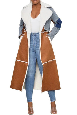 Shearling Sheek 121005 - brown & denim multi*
