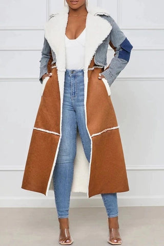 Shearling Sheek 121005 - brown & denim multi*