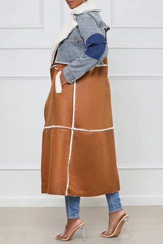 Shearling Sheek 121005 - brown & denim multi*