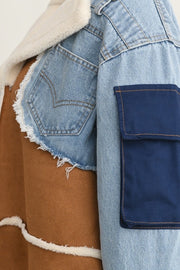 Shearling Sheek 121005 - brown & denim multi*
