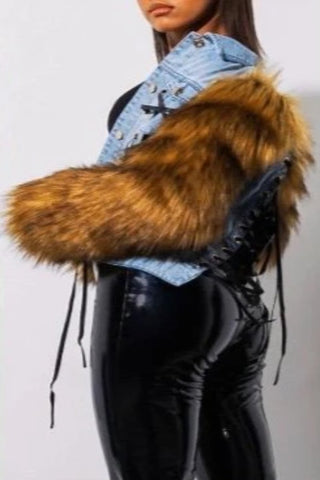 Chicago Vibes 101710 -  denim and faux fur*