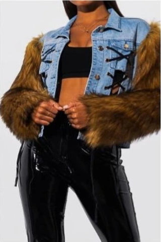 Chicago Vibes 101710 -  denim and faux fur*