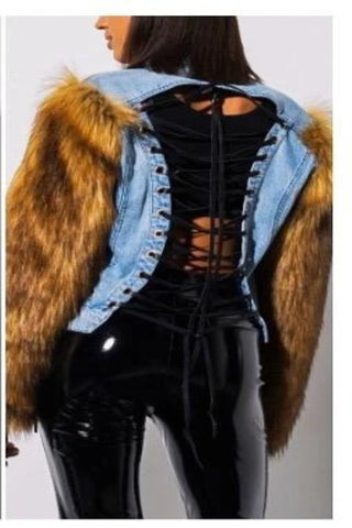 Chicago Vibes 101710 -  denim and faux fur*