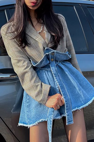 Plaid meets Denim 030802 - plaid and denim*
