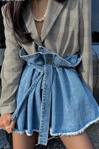 Plaid meets Denim 030802 - plaid and denim*