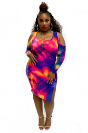 Paint Drops 081718 - curvaceous multi color tie dye*