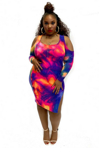 Paint Drops 081718 - curvaceous multi color tie dye* (NOW $10.00)