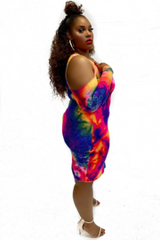 Paint Drops 081718 - curvaceous multi color tie dye*