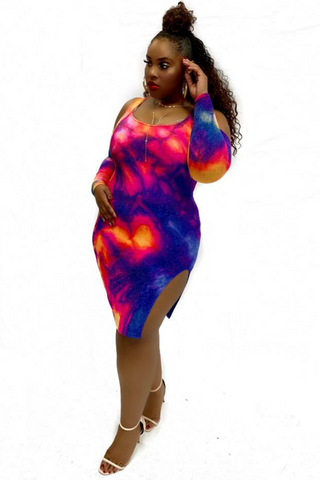 Paint Drops 081718 - curvaceous multi color tie dye*