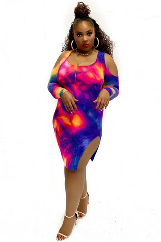 Paint Drops 081718 - curvaceous multi color tie dye* (NOW $10.00)