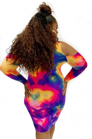 Paint Drops 081718 - curvaceous multi color tie dye*