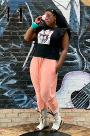 Girlie Flavor 080333 - black and red newspaper top