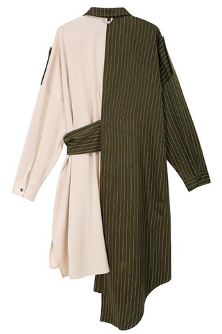 Mix and Match Mode 111642 - olive pinstripe and cream