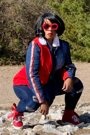 Traffic Jam 011202 - Custom Design red/denim* (NOW $165.00)