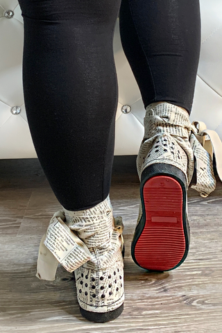 Read My Shoes 012655 - black and white newspaper