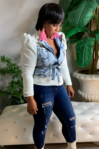 You Know Me 012611 - denim and white (NOW $42.99)*