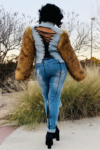 Chicago Vibes 101710 -  denim and faux fur*