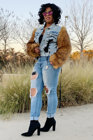 Chicago Vibes 101710 -  denim and faux fur*