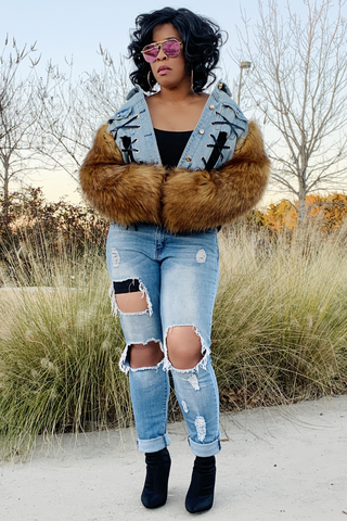 Chicago Vibes 101710 -  denim and faux fur*