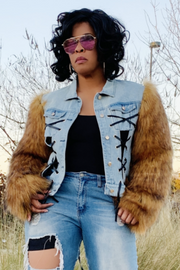 Chicago Vibes 101710 -  denim and faux fur*