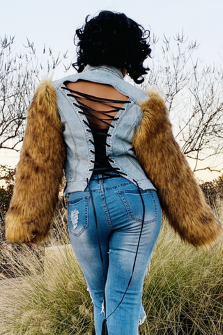 Chicago Vibes 101710 -  denim and faux fur*