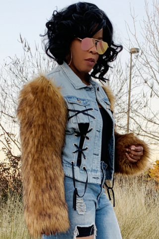 Chicago Vibes 101710 -  denim and faux fur*
