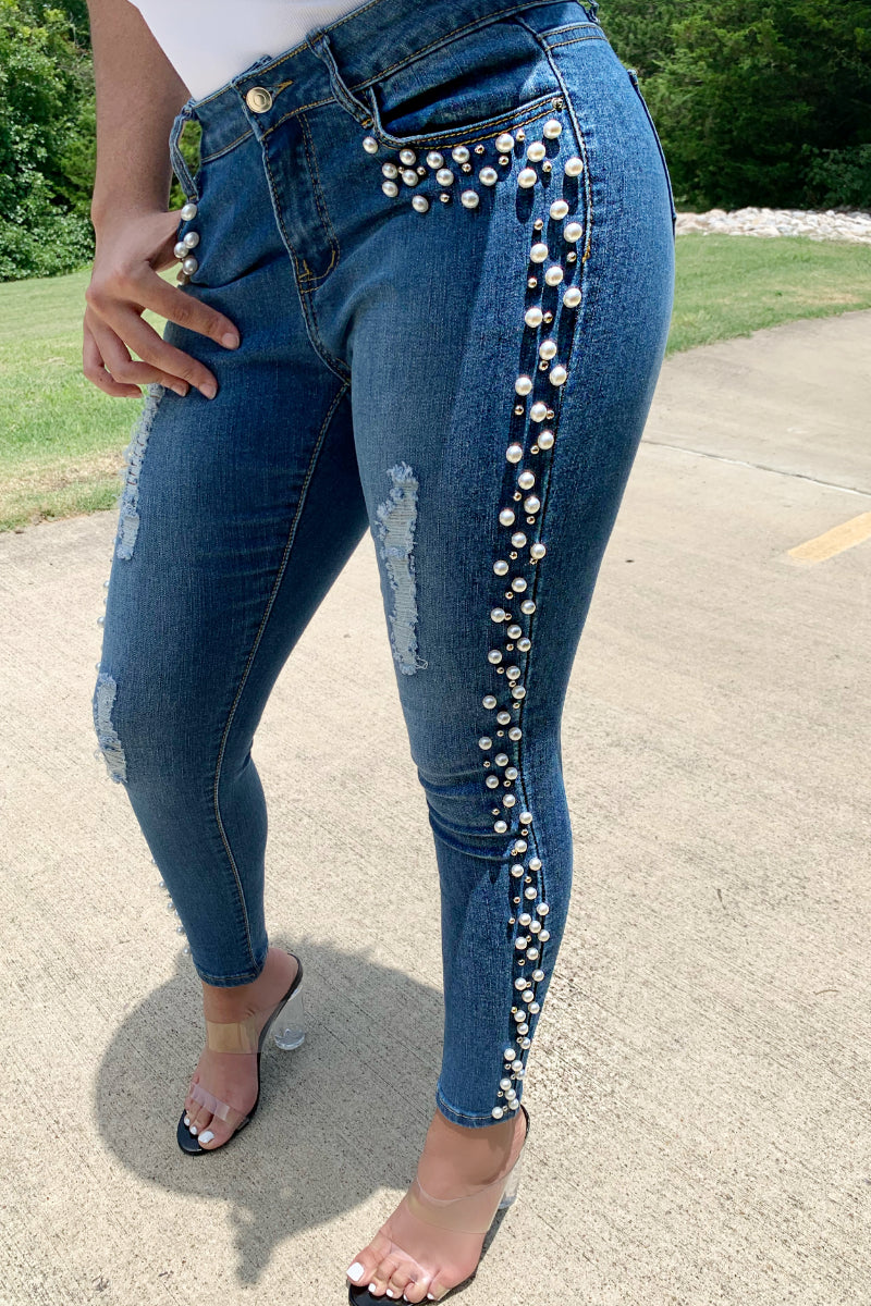 I'm Down with Pearls 031885 - denim with pearls* – 10 Hours