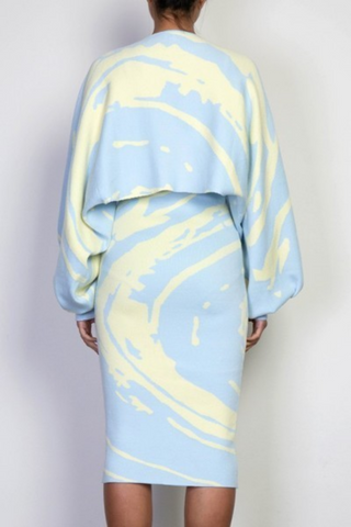 Artful Silhouette 100191 - powder blue and yellow