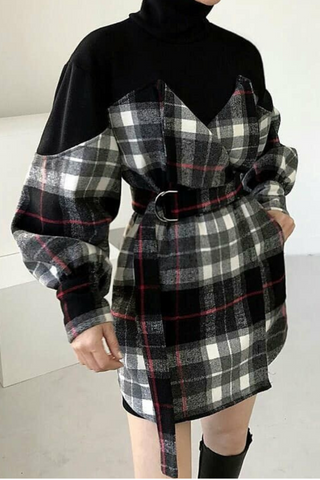 Echoing 010230 -  black & plaid*