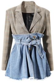 Plaid meets Denim 030802 - plaid and denim*