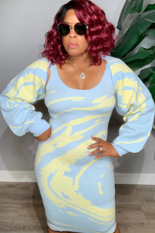 Artful Silhouette 100191 - powder blue and yellow*