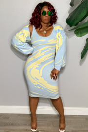 Artful Silhouette 100191 - powder blue and yellow*