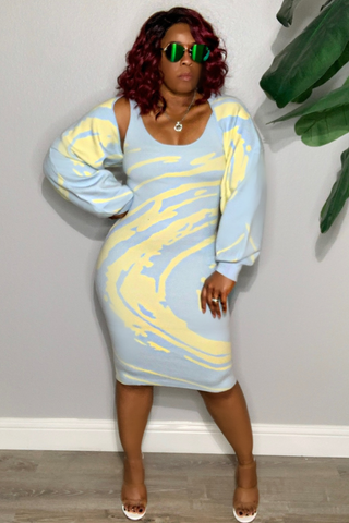 Artful Silhouette 100191 - powder blue and yellow*